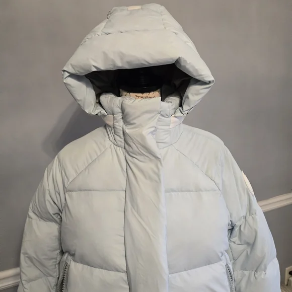 Canada Goose Pale Blue Quilted Hooded Puffer Jacket S - Picture 3 of 14